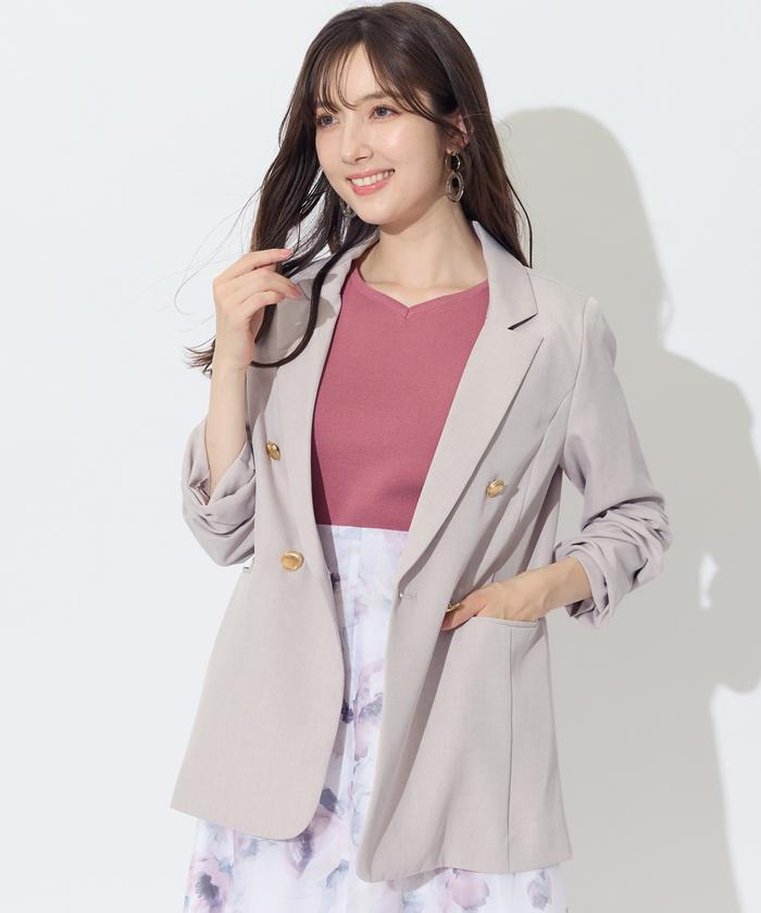 セール 50%OFF】2WAY袖クシュダブルボタンジャケット(506376989 セール 50%OFF】2WAY袖クシュダブルボタンジャケット(506376989