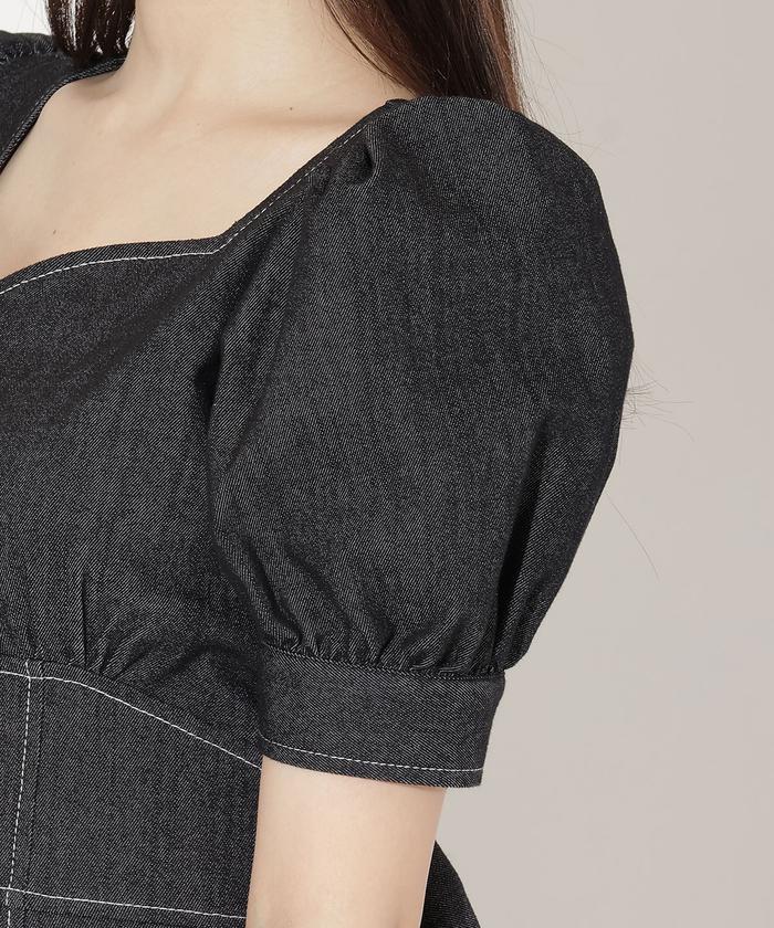デニムバックリボンワンピース(506376998) | ウィルセレクション デニムバックリボンワンピース(506376998) | ウィルセレクション
