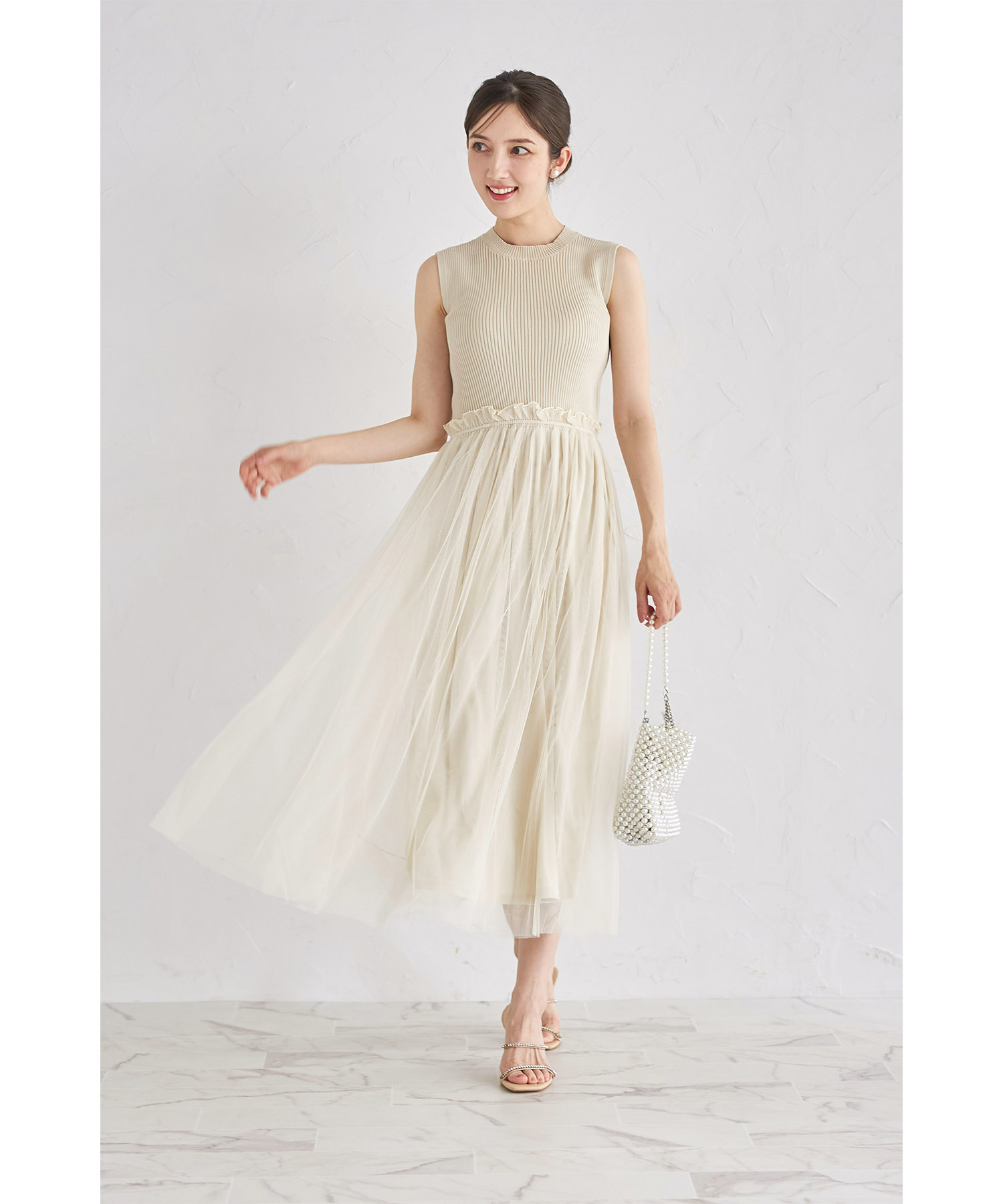 セール】トッコクローゼット tocco closet リブニット×チュール
