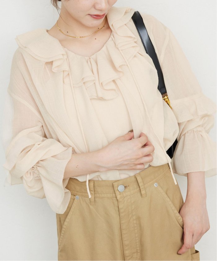 セール 30%OFF】フリルラッフルシアーブラウス(506389108
