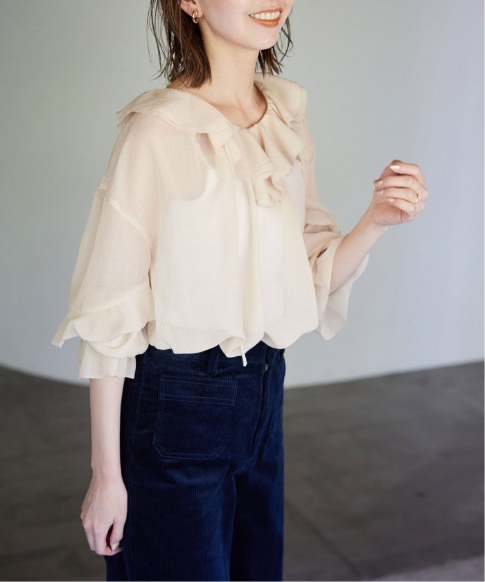 セール 30%OFF】フリルラッフルシアーブラウス(506389108