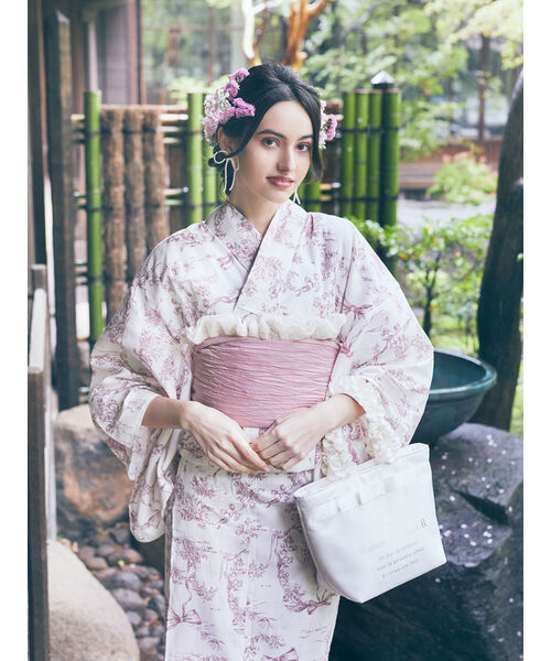 【9日まで】ミュゲリボンmaison de fleur　新品未使用　浴衣のみ リボン浴衣（浴衣）｜Maison de FLEUR（メゾンドフルール）の