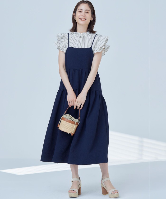 組曲　ナイロンレーヨン チュニック ブラウス ネイビー　サイズ5 WEB限定】ナイロンレーヨン チュニック ブラウス(506392045