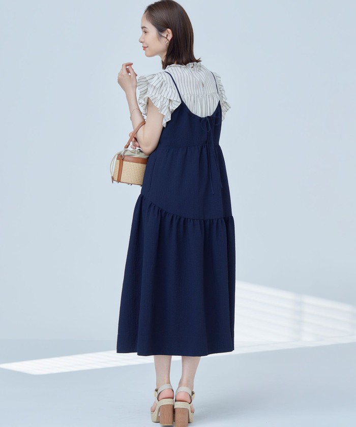 組曲　ナイロンレーヨン チュニック ブラウス ネイビー　サイズ5 WEB限定】ナイロンレーヨン チュニック ブラウス(506392045
