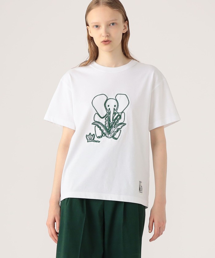 CABaN ドライスビンコットン ELEPHANTエンブロイダリー Tシャツ S CABaN ドライスビンコットン ELEPHANTエンブロイダリー Tシャツ