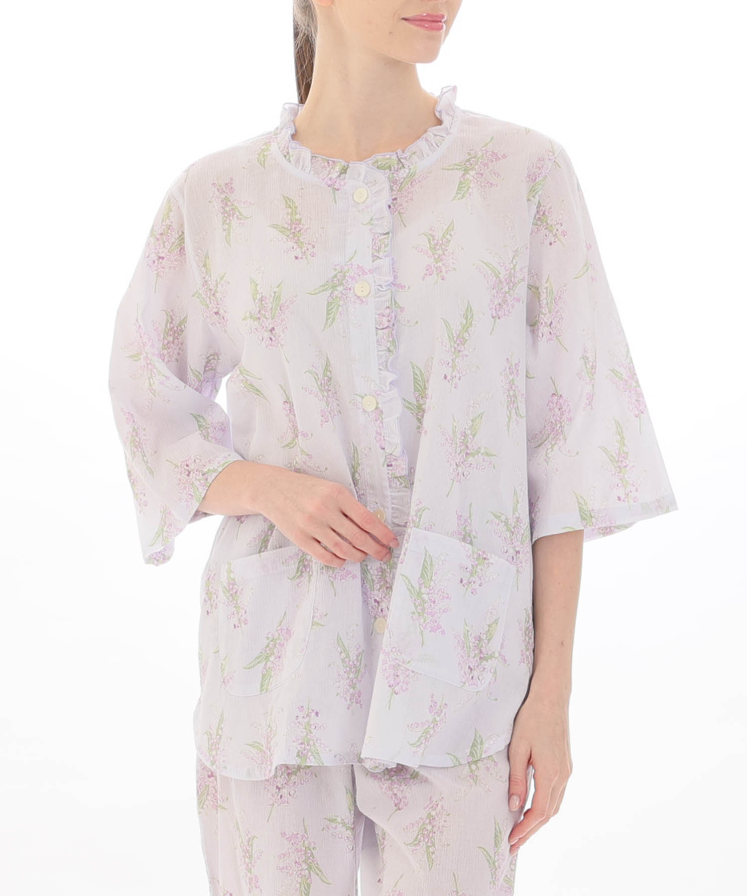 セール 30%OFF】高島ちぢみすずらんフリルパジャマ(506018869