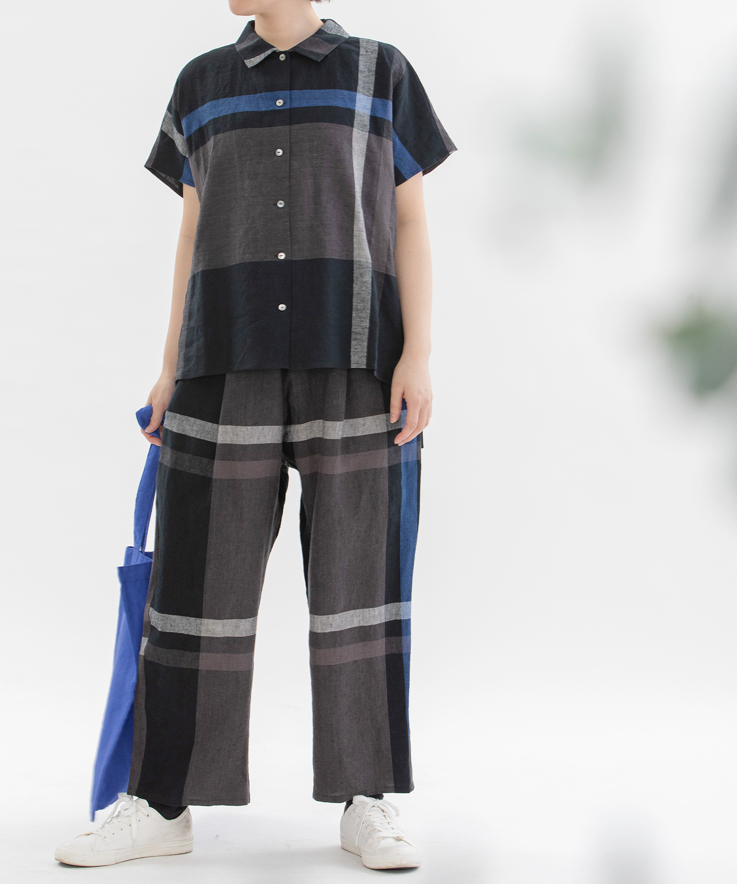 美品☆nop de nod Cielリネンパネルチェックスタンドカラーシャツ 楽天市場】Cielリネンパネルチェックスタンドカラーシャツ