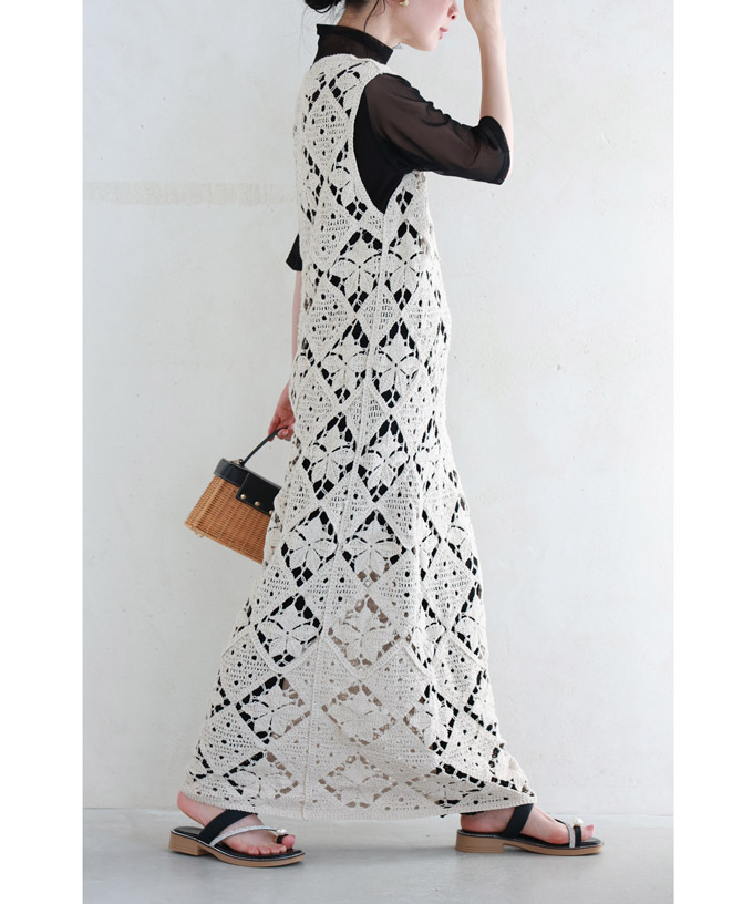 おすすめ☆ TORY BURCH かぎ針編みリネン ミディワンピース TORY BURCH かぎ針編みリネン ミディワンピース | THE OUTNET