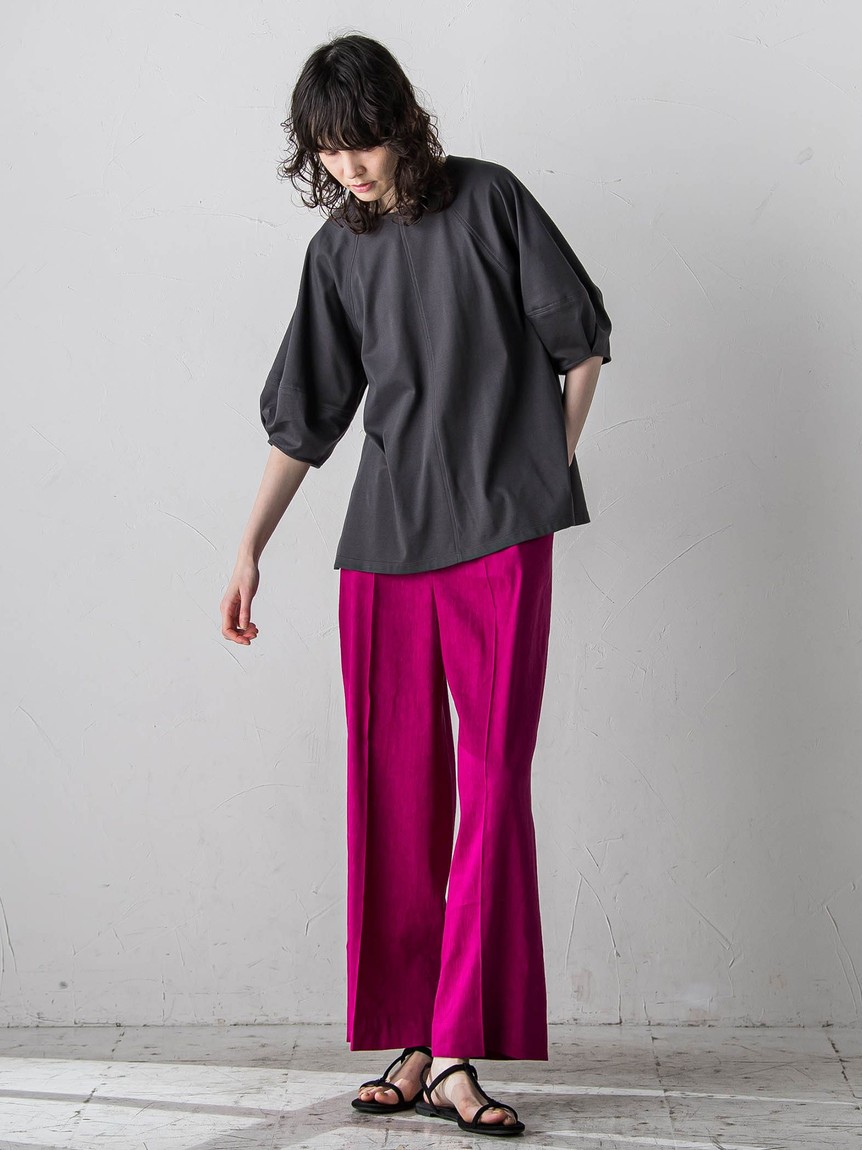 セール 50%OFF】ラ エフ la.f… バイオリネンストレッチパンツ