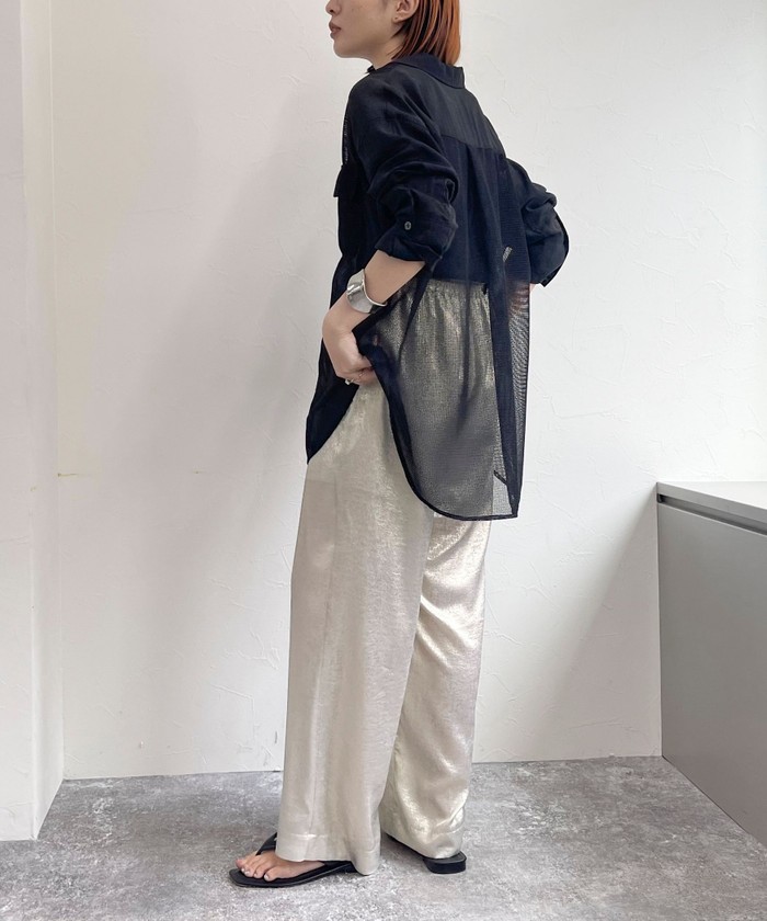 【2点おまとめ☆fredy emue】涼しく着られるメッシュ切替シャツ メッシュ切替シャツ（4-0021-5-21-004）｜fredy emue(フレディ