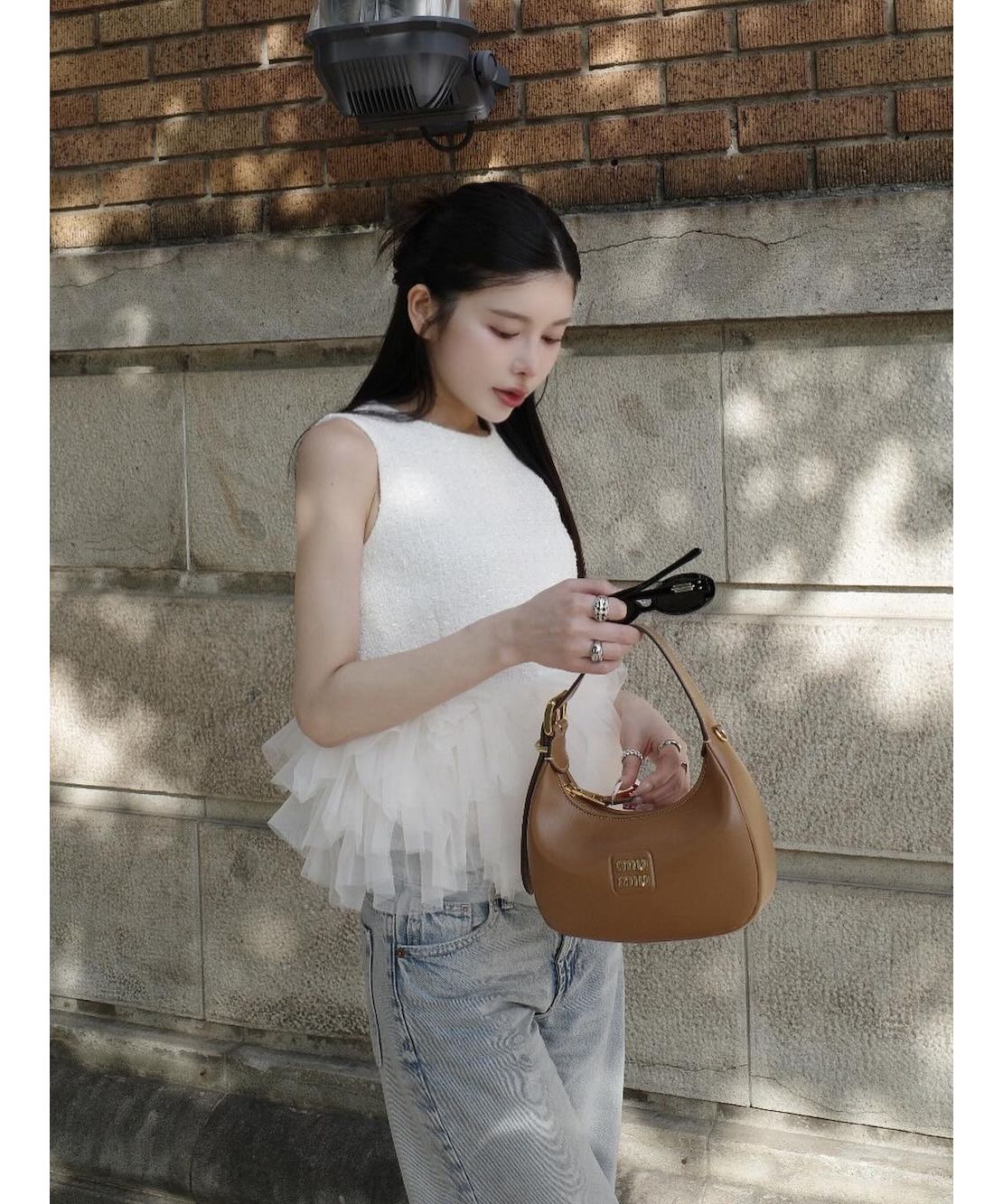 極美品♡Ｆ　ダーリッチ　ペプラムツイード　チュール　ラメ　トップス 極美品♡F ダーリッチ ペプラムツイード チュール ラメ