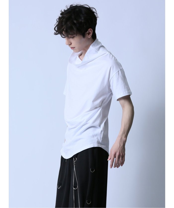 alexanderwang/半袖/トップス/タートルネック アシメドレープ タートルネック半袖Tシャツ メンズ Tシャツ