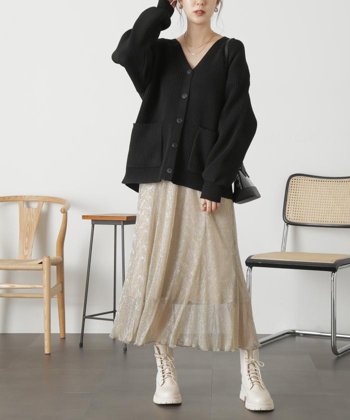 セール】［シルバーカラーWEB限定］ラメプリーツスカート
