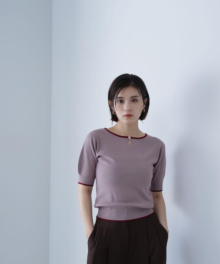 NATURAL BEAUTY BASIC｜バイカラーリブニット | Rakuten Fashion