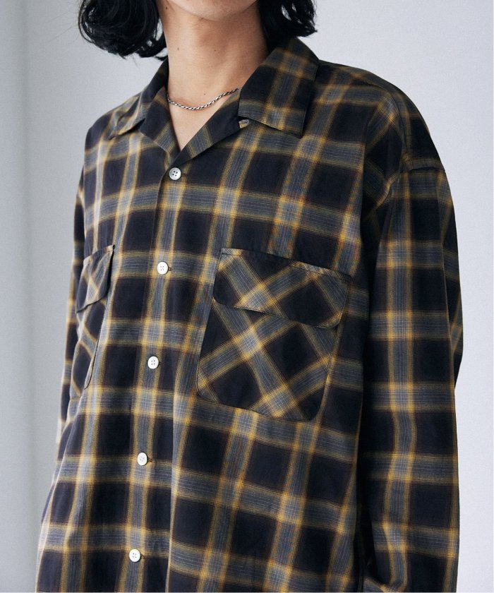 【美品】ジャーナルスタンダード　ホームステッド　オンブレ オープンカラーシャツ JOURNAL STANDARD J.S HOMESTEAD シャツ Stead / ステッド