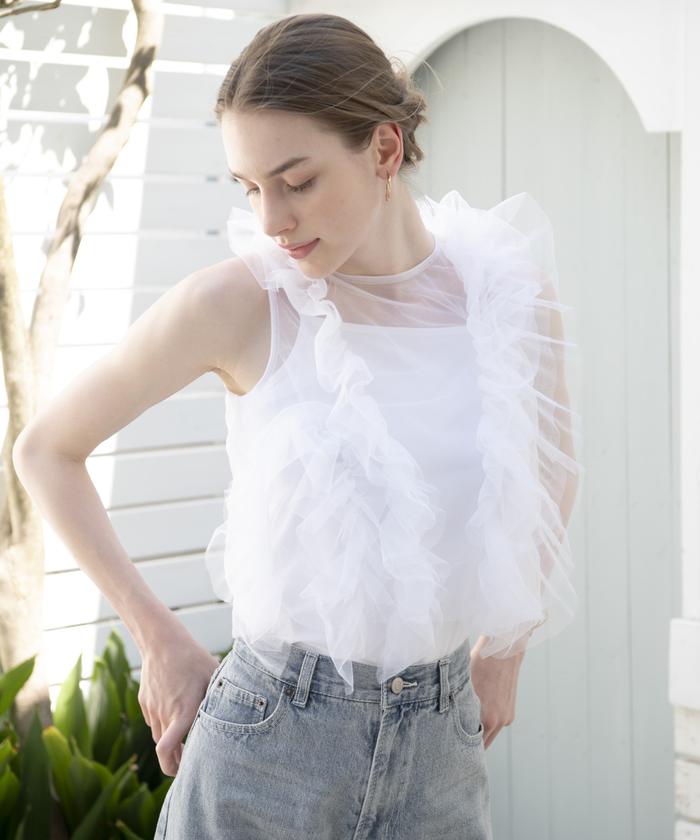 ANDRESD チュールフリルブラウス 楽天市場】【公式】 ANDRESD アンドレスド 【 decorative tulle