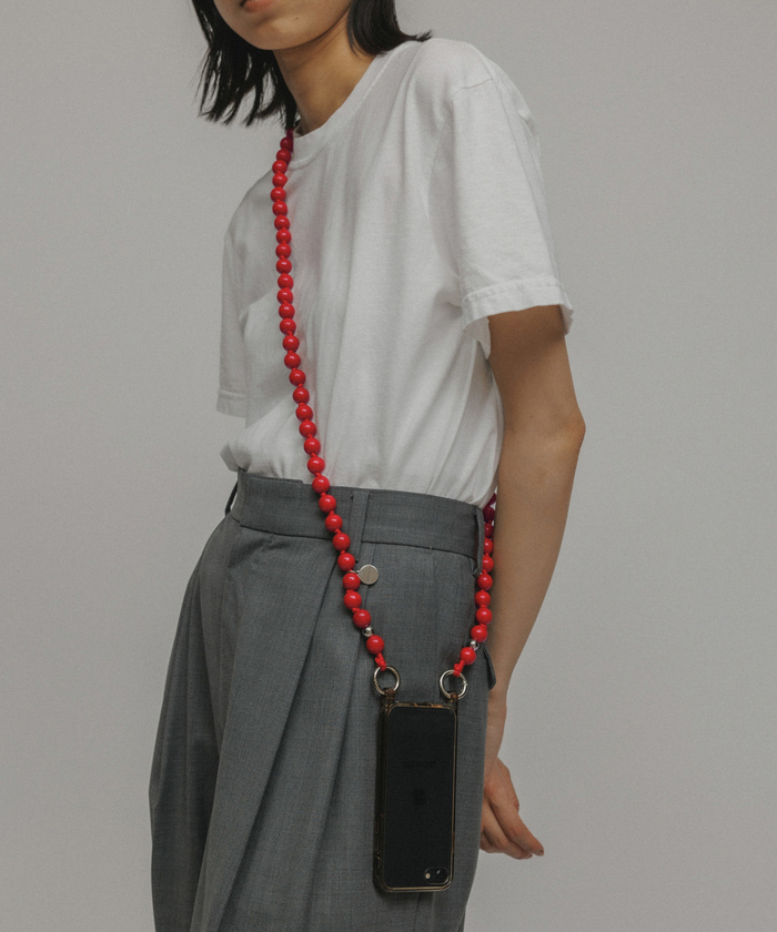 UPBEADS for M】WOOD IPHONE STRAP WITH SILVER BEADS(506411792