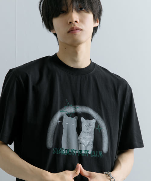 セール】キャットグラフィックプリントTシャツ A(506413314