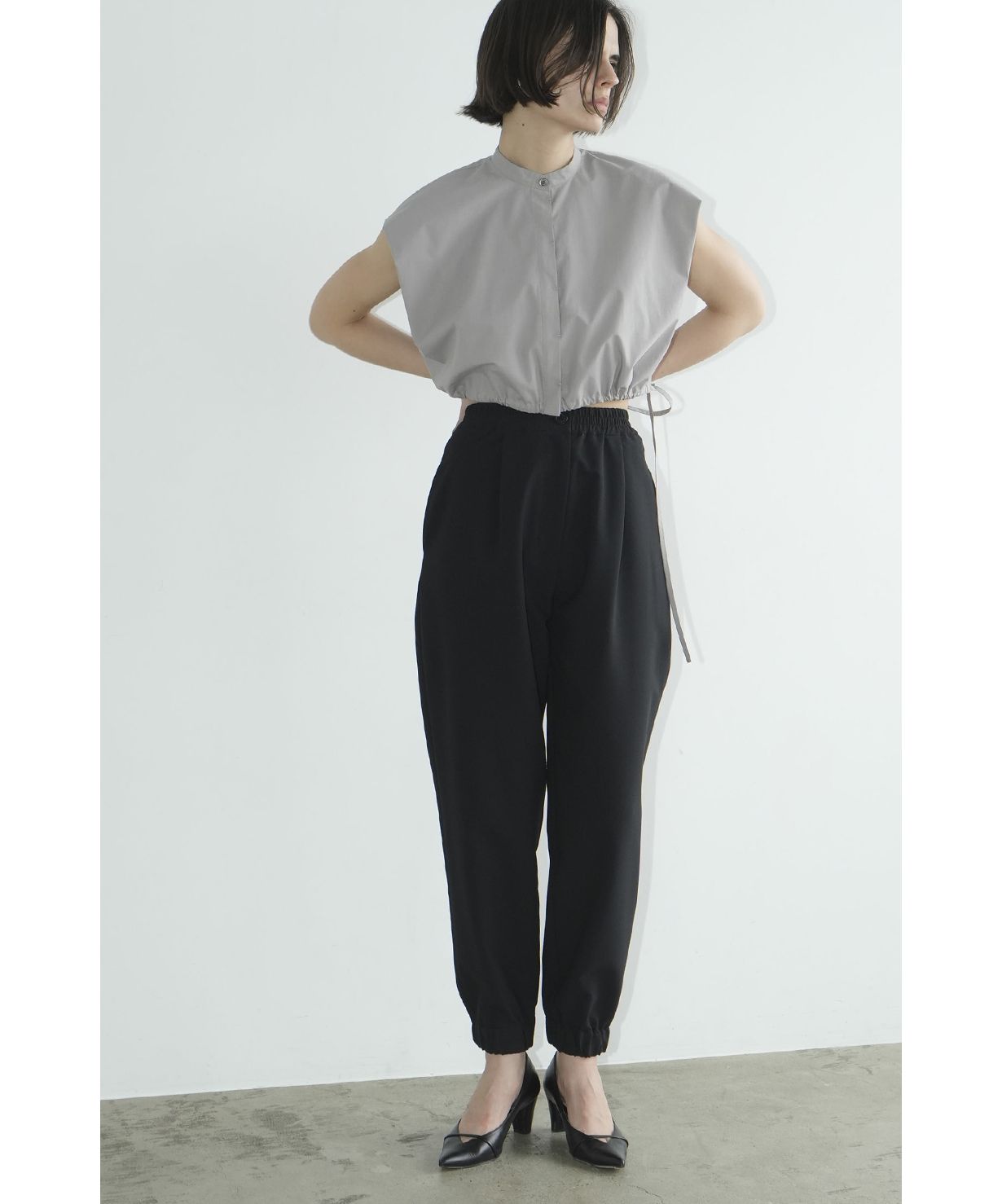 パンツ SUCKER STRIPE EASY PANTS CLANE クラネ CLANE SUCKER STRIPE EASY PANTS （BLACK