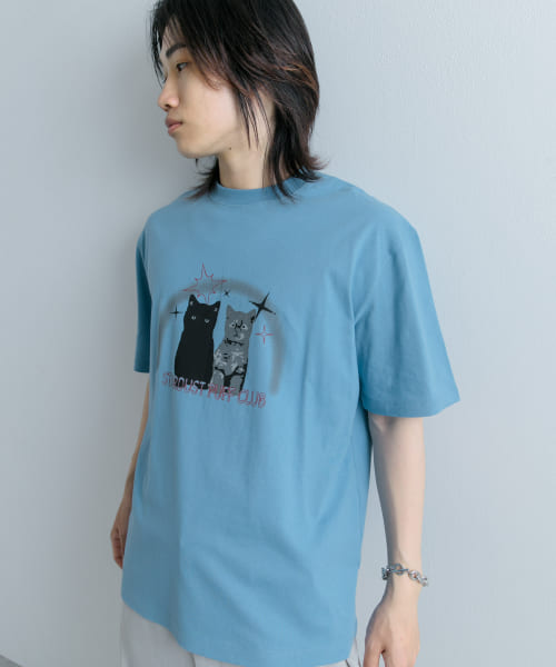 セール】キャットグラフィックプリントTシャツ A(506413314
