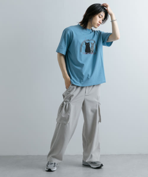 セール】キャットグラフィックプリントTシャツ A(506413314