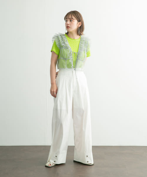 ビュルデサボン Lacextulle フリルベスト bulle de savon（ビュルデサボン）の「Lace×tulle frill ベスト