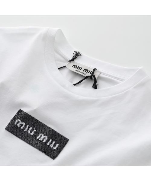 ミュウミュウ Miu Miu MIUMIU Tシャツ MJN495 14AT ロゴT 半袖 ミュウミュウ Miu Miu MIUMIU Tシャツ MJN495 14AT ロゴT 半袖