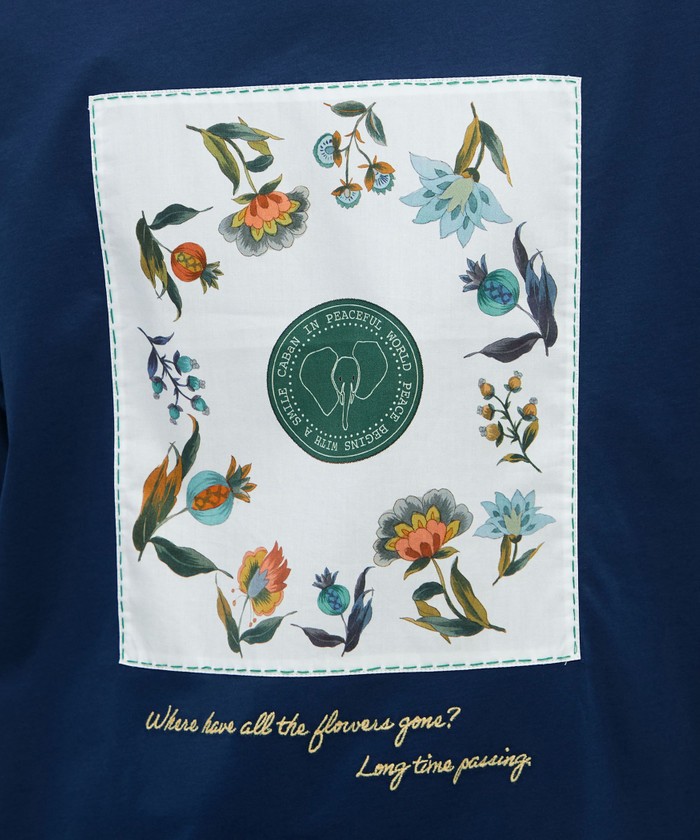 CABaN スビンコットン フラワーサークルプリントＴシャツ CABaN スビンコットン フラワーサークルプリントTシャツ