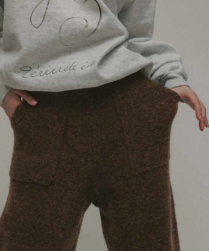 セール 50%OFF】［PANTS］BOUCLE KNIT LOOSE PANTS UNISEX