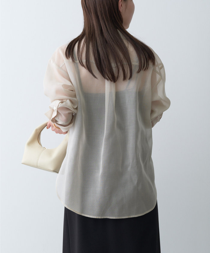 美品✨ガリャルダガランテ　オープンカラーシアーシャツ　焦茶　ゆったり　透け感　F セール 70%OFF】オープンカラーシアーシャツ(506447215) | ガ