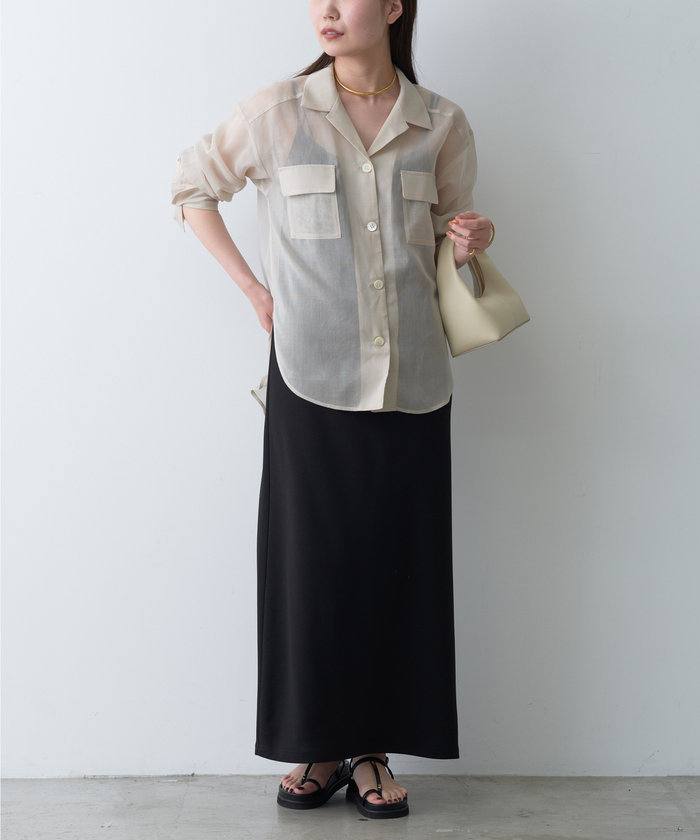 La nature linge】シアークルーネックトップス