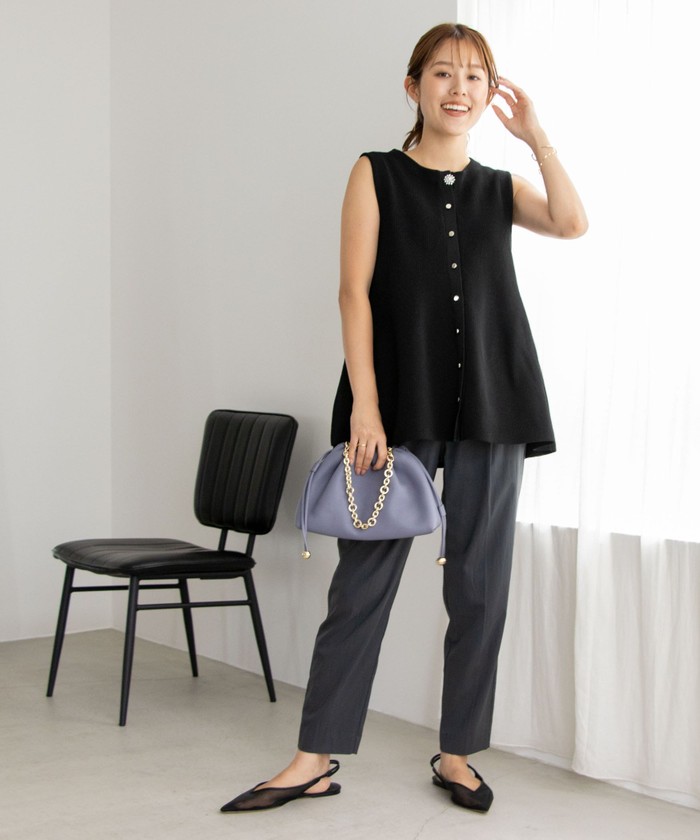 女の子向けプレゼント集結 セール 20%OFF】《手洗い可能》ビジュー釦付きペプラムベスト トップス