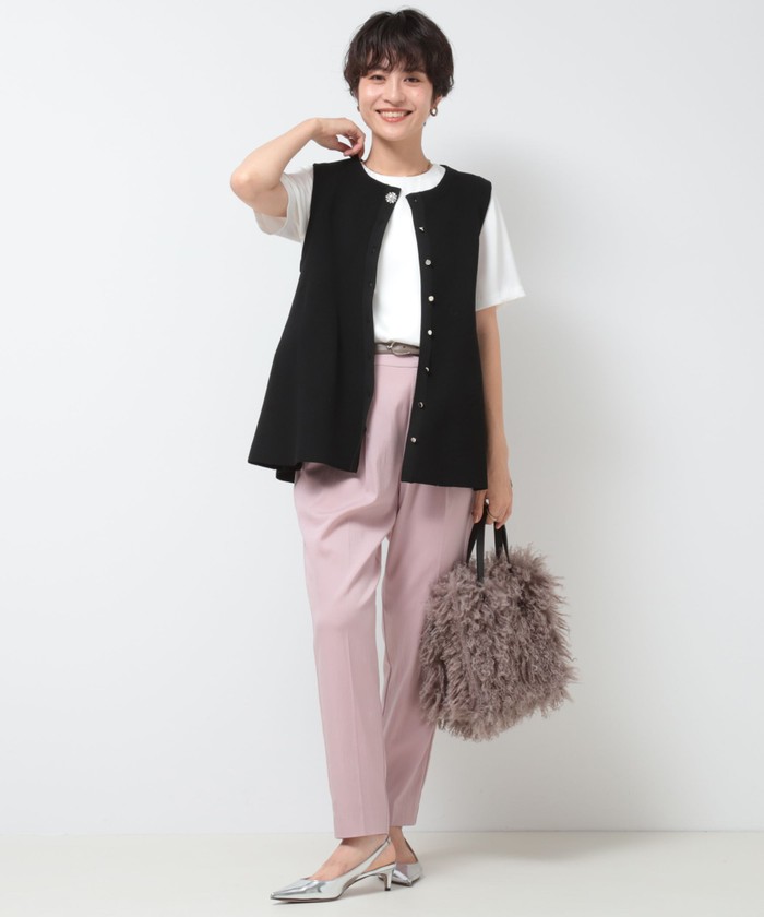 クーポン】【セール 20%OFF】《手洗い可能》ビジュー釦付き