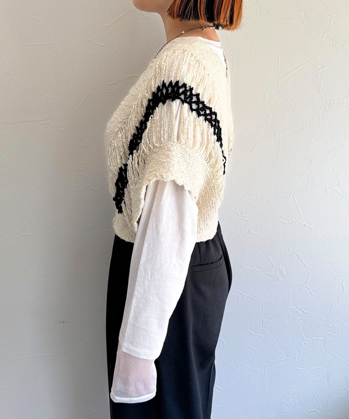 かぎ針編みのニットビスチェ 編み物 knit かぎ針編み