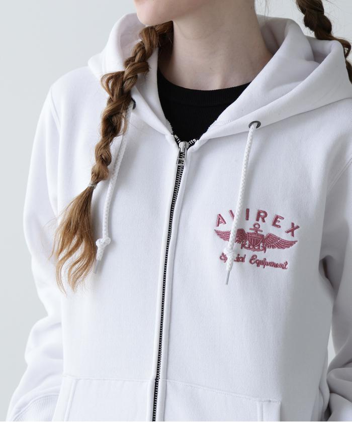 AVIREX アヴィレックス バーシティ ロゴ スウェットパーカー VARSITY LOGO SWEAT ZIP UP PARKA /バーシティ ロゴ スウェット