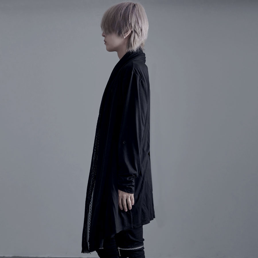 バーニングショー　ドレープレイヤードロングカーディガン　ブラック クーポン】【セール10%OFF】バーニングショー Bernings Sho