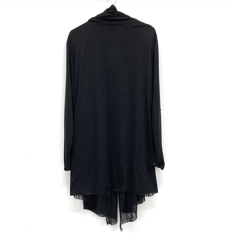 バーニングショー　ドレープレイヤードロングカーディガン　ブラック クーポン】【セール10%OFF】バーニングショー Bernings Sho
