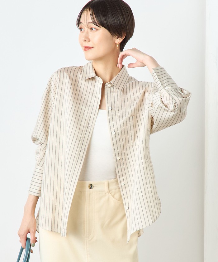 ノーリーズソフィ 2025SS今期完売品タンブラーストライプ3WAYシャツ NOLLEY'S Sophi ブラウス シャツ タンブラーストライプ3WAY