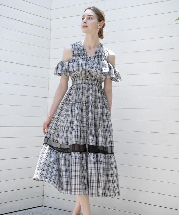 ティアードシアー切替ワンピース(506457292) | AND COUTURE(AND