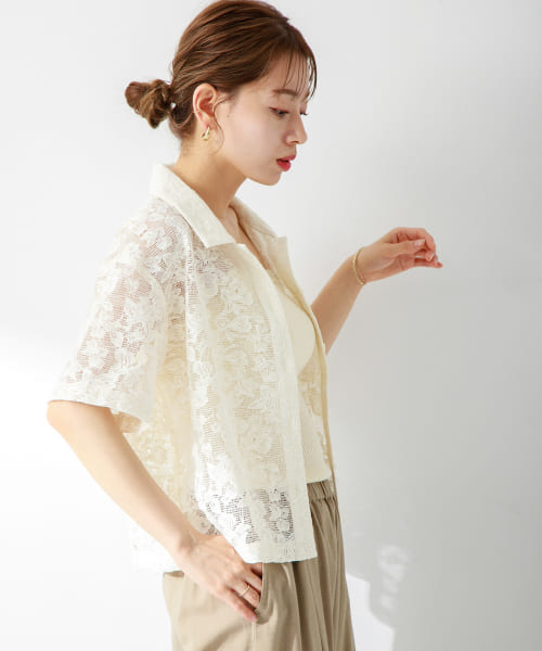 セール 50%OFF】『WEB限定』レース半袖シャツ(506458329