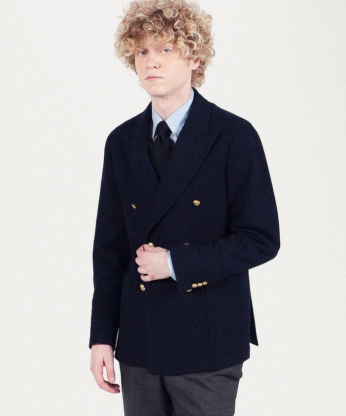 極美品■トゥモローランド ピルグリム【44】コットン ジャージー ダブル 6B トゥモローランド ピルグリム コットンジャージー 6Bダブル