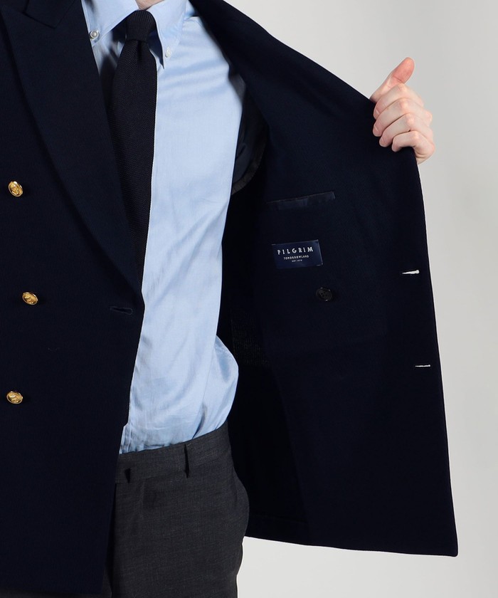 極美品■トゥモローランド ピルグリム【44】コットン ジャージー ダブル 6B トゥモローランド ピルグリム コットンジャージー 6Bダブル