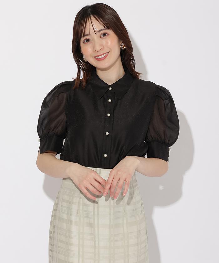 セール 40%OFF】オーガンジーリボンタイブラウス(505979259
