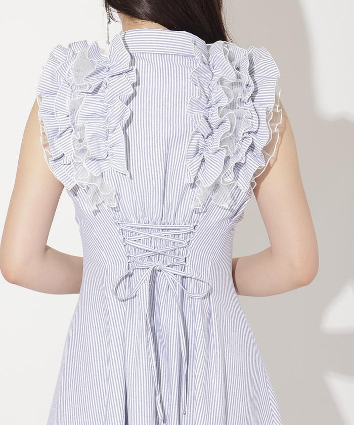 WILLSELECTION ウィルセレクション フリルストライプワンピース セール 30%OFF】フリルストライプワンピース(506376999