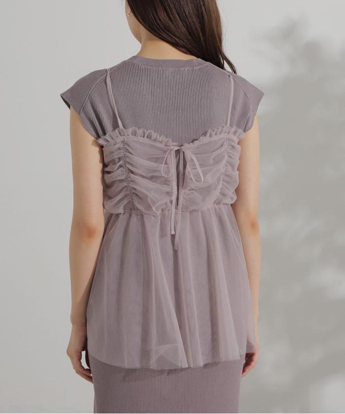 プロポーション　チュールキャミセットニットワンピース PROPORTION BODY DRESSING（プロポーションボディドレッシング