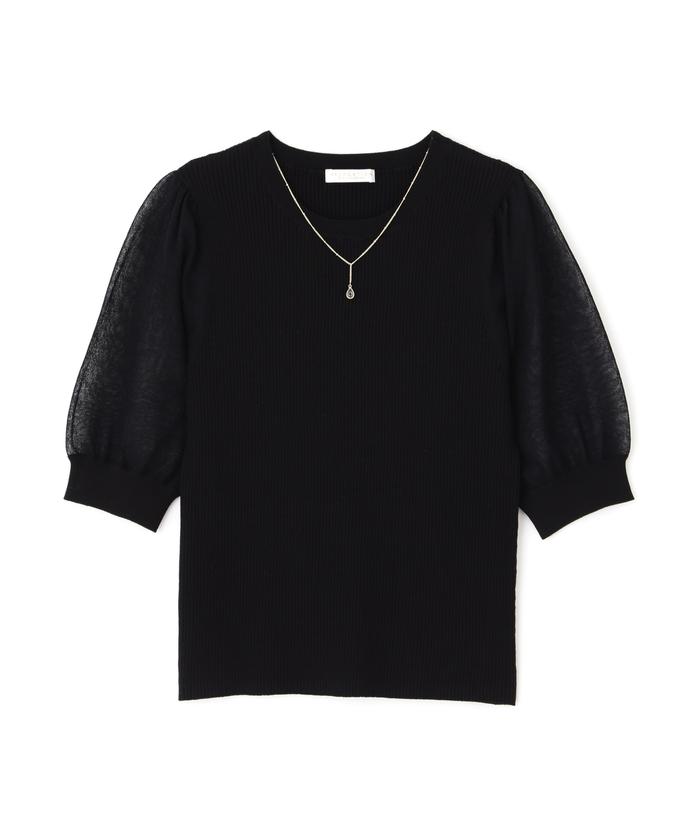 セール 50%OFF】チャーム付きシアー半袖ニット(506473255