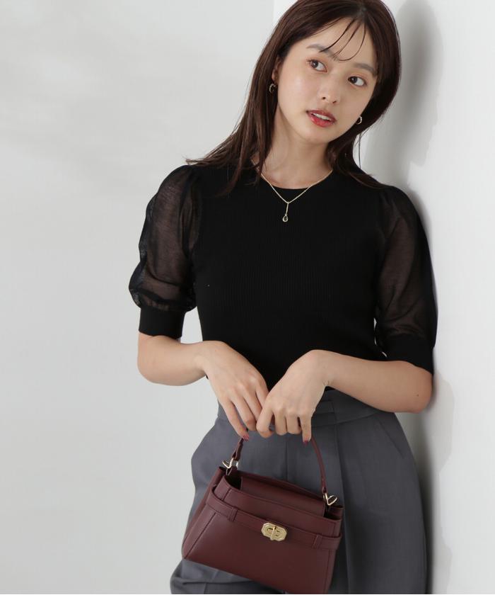 セール 50%OFF】チャーム付きシアー半袖ニット(506473255
