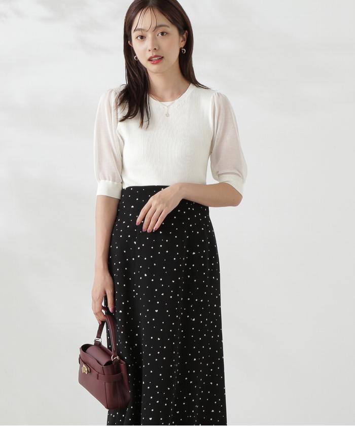 セール 50%OFF】チャーム付きシアー半袖ニット(506473255
