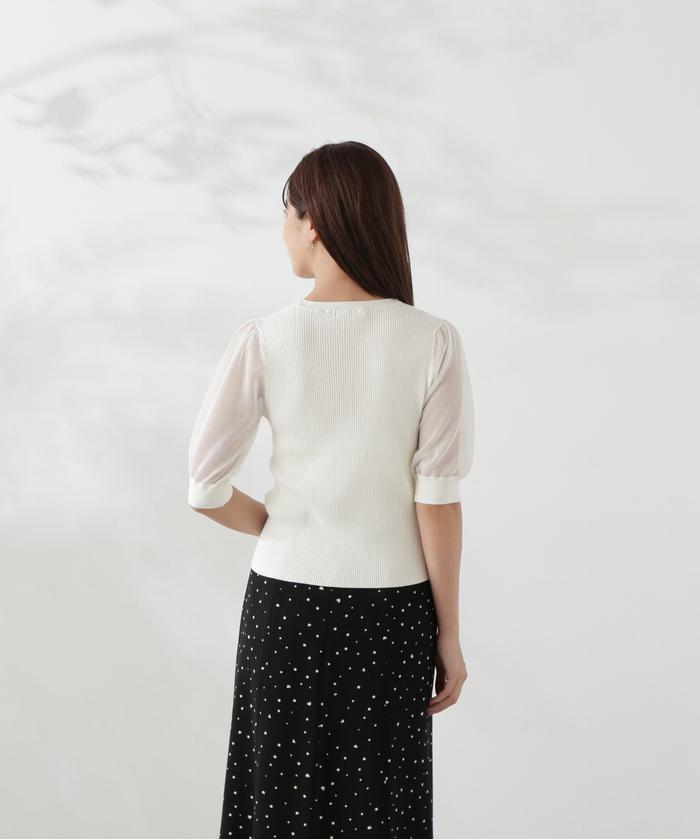 セール 50%OFF】チャーム付きシアー半袖ニット(506473255