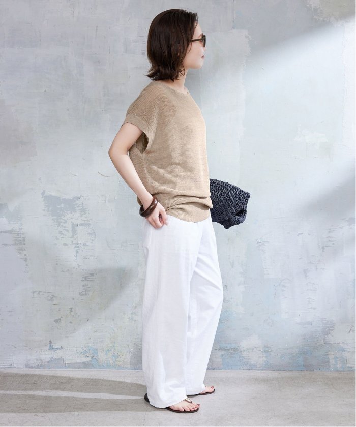 SLOBE lENA＊リネン混フレンチスリーブニット